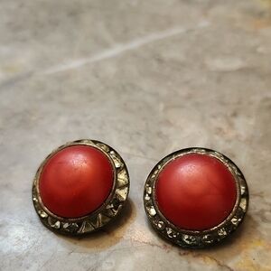 Vintage Red Stud Earrings